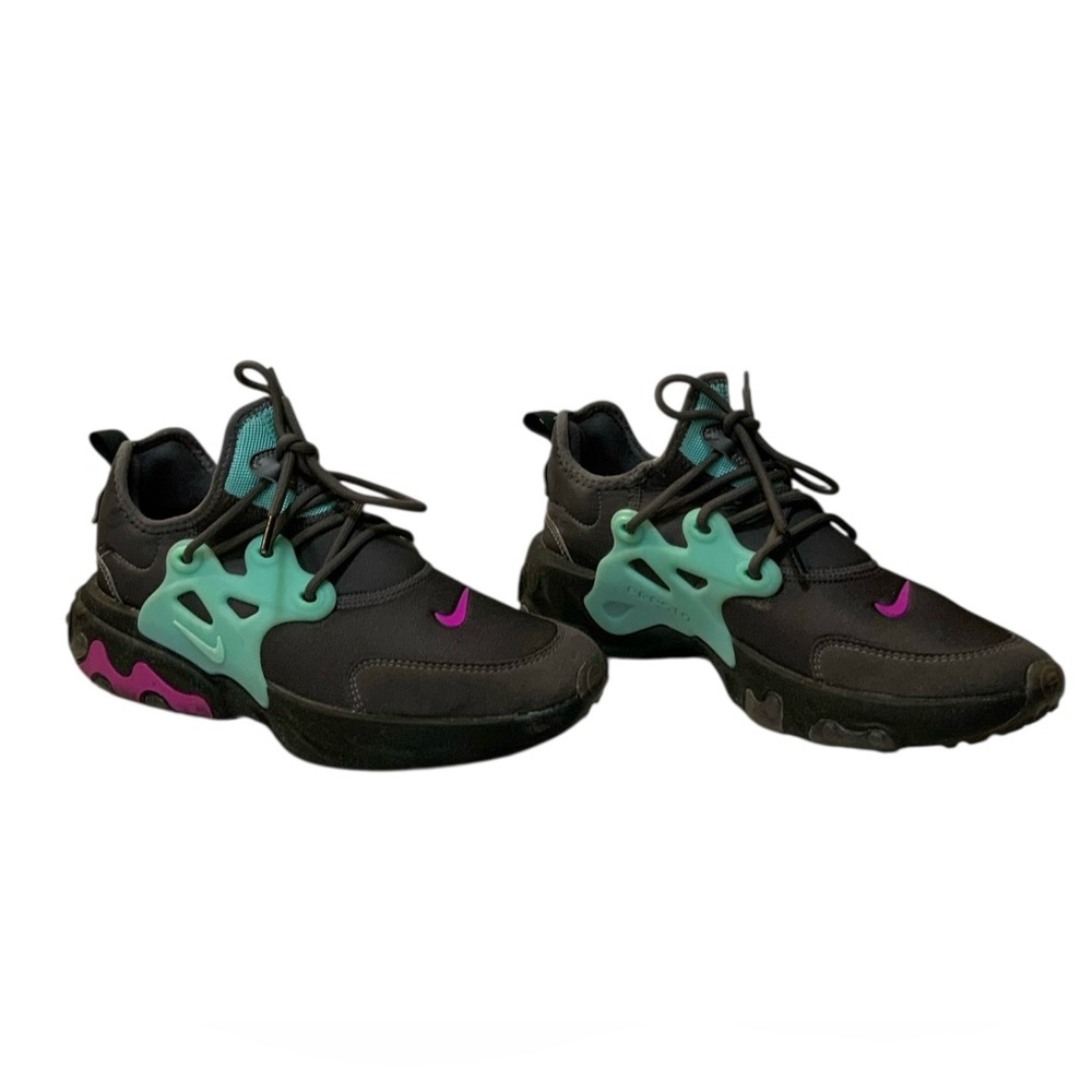 Nike Presto React Youth Gray/Pink/Teal Running Sneakers - Picture 4 of 7